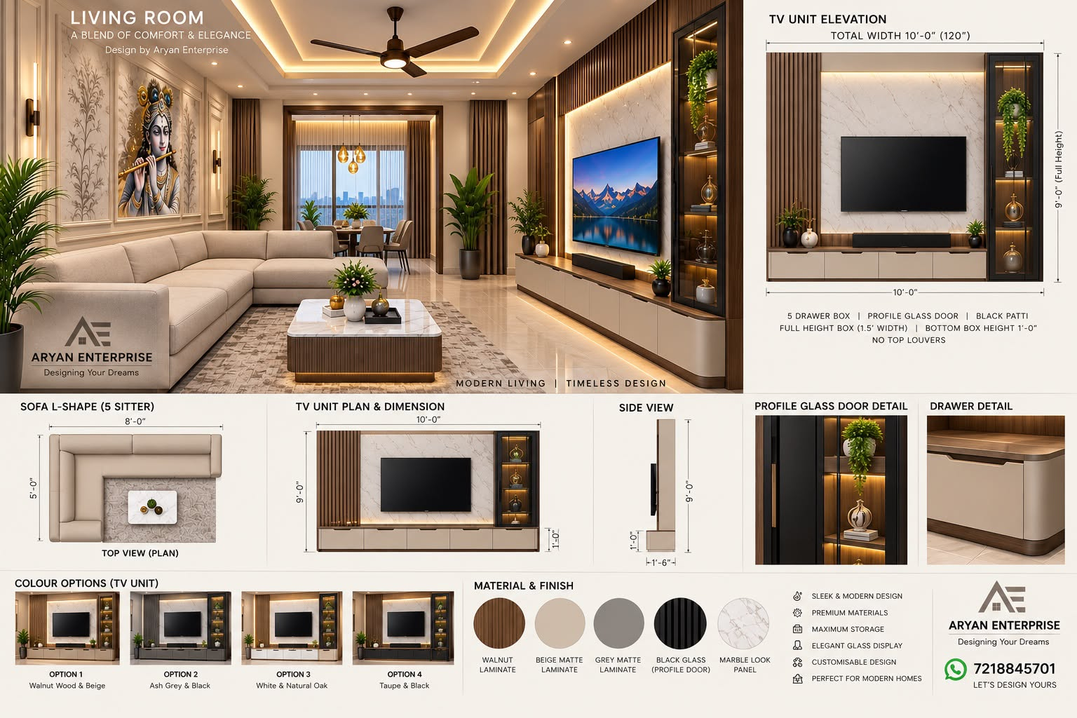 Living Room & TV Unit by Aryan Enterprise